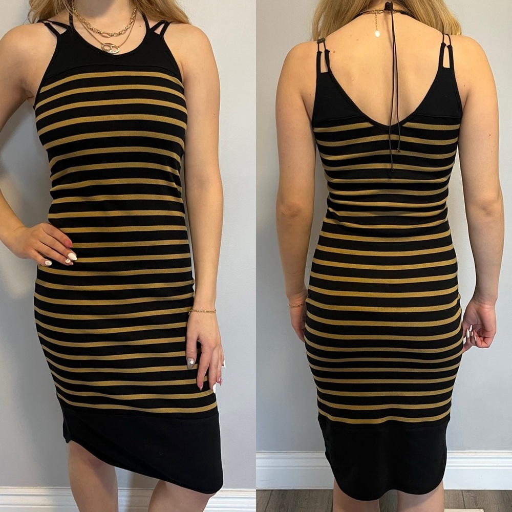 Bill Tornade stripe bodycon dress Small